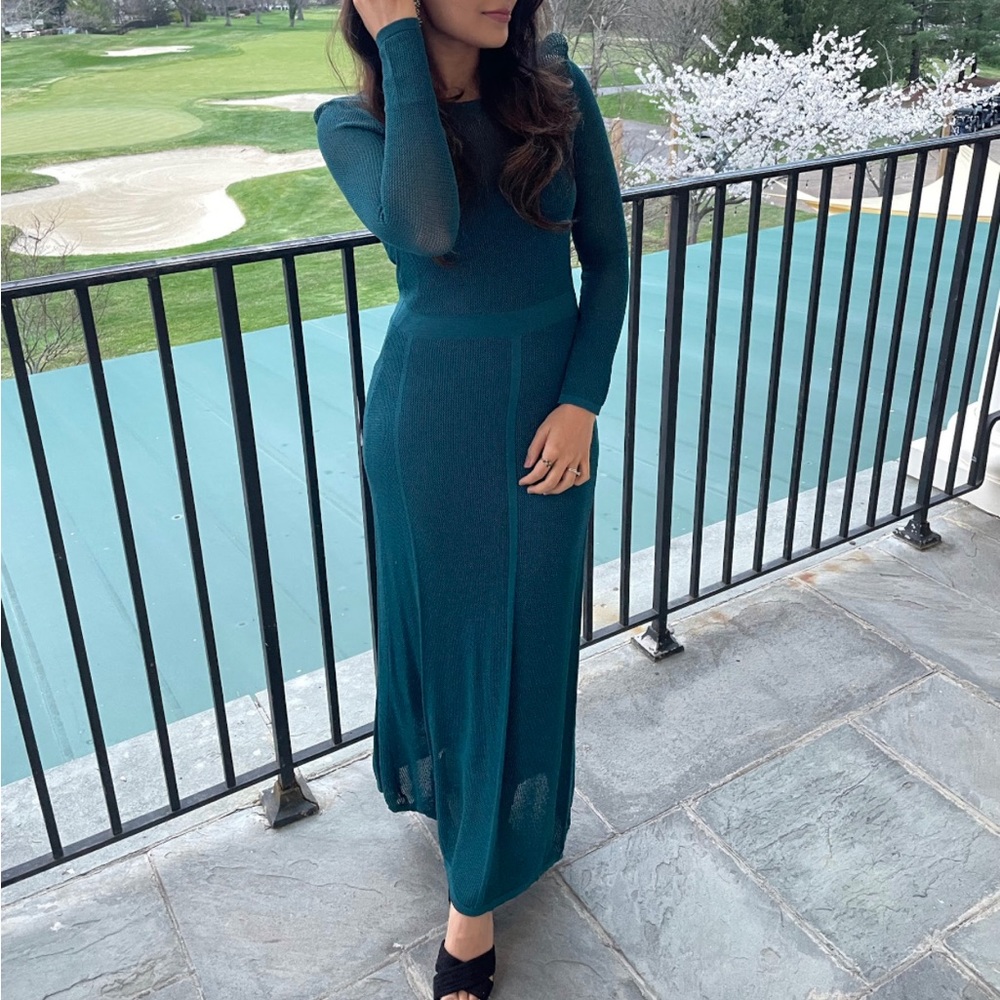 Zara knit long sleeve maxi dress